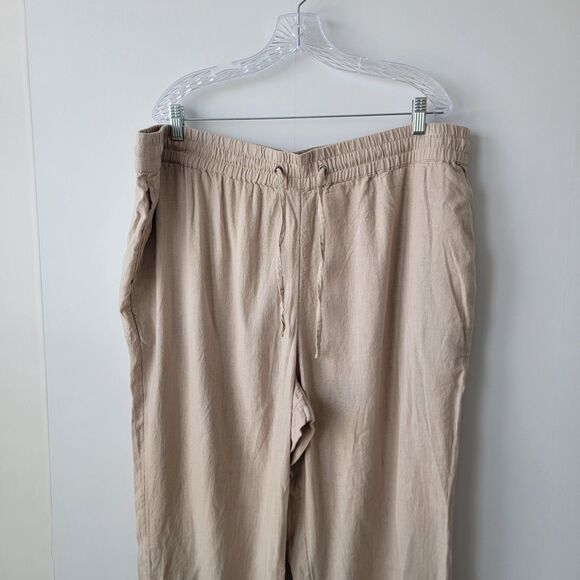 Naturals d&co. womens linen blend pants size 1X Drawstring waist minimalist - Picture 3 of 9
